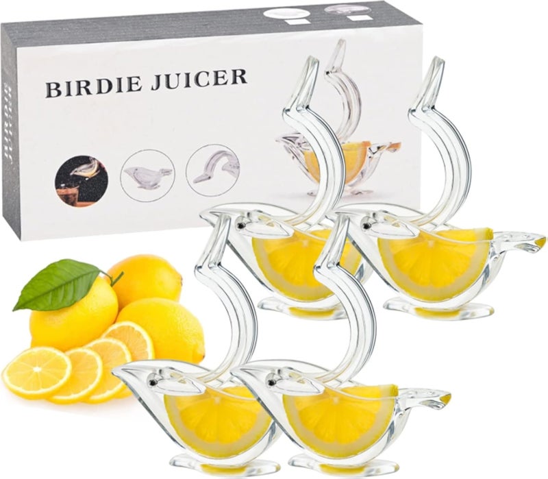 Bird Lemon Squeezer, Lemon Juicer Acrylic Manual Juice Lime Squeezer Bird Shape Lemon Slice Wedge Squeezer, Ergonomic Portable Fruit Juicer for Orange Lemon Pomegranate Home Kitchen Bar Gadget